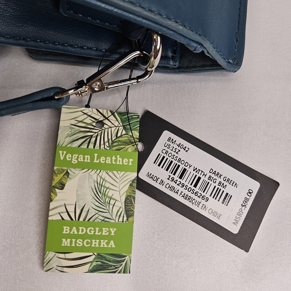 Badgley Mischka Crossbody Deep Teal Vegan Leather Small NWT - Picture 5 of 5